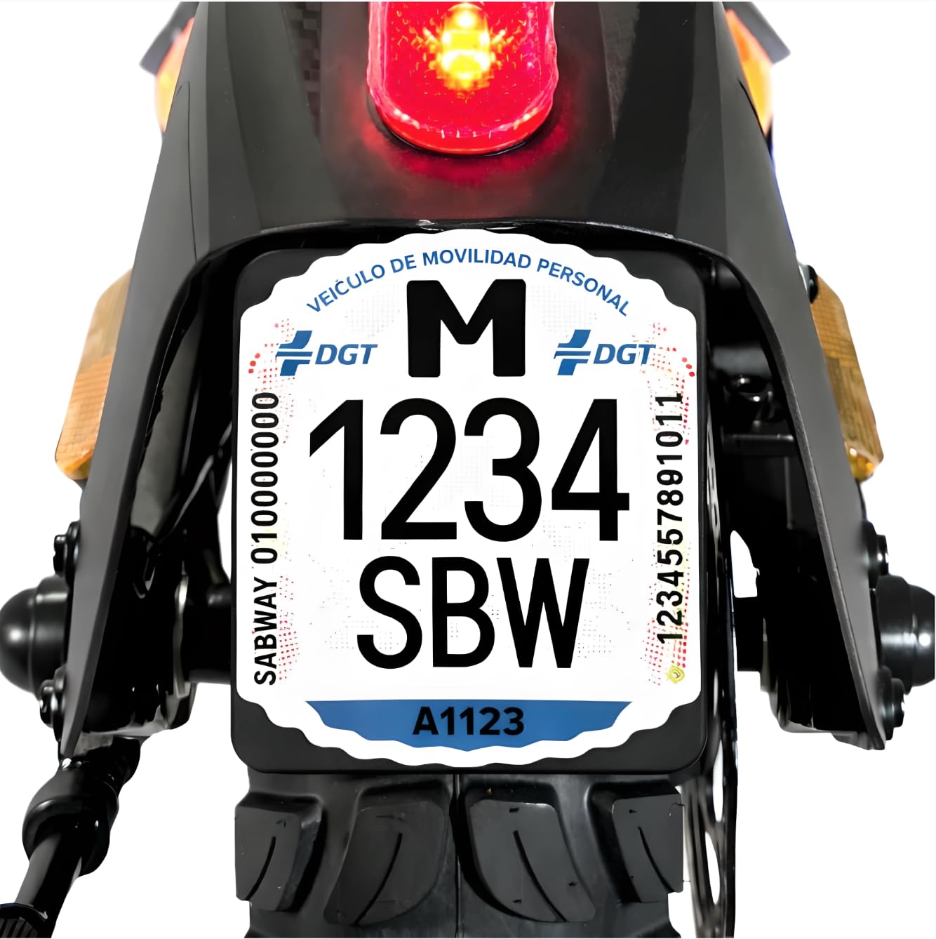 Matrícula Patinete Eléctrico VMP Homologada DGT 2026 – Etiqueta Adhesiva Identificativa Personalizada con Tus Datos – Obligatoria Vehículos Movilidad Personal – Evita Multas