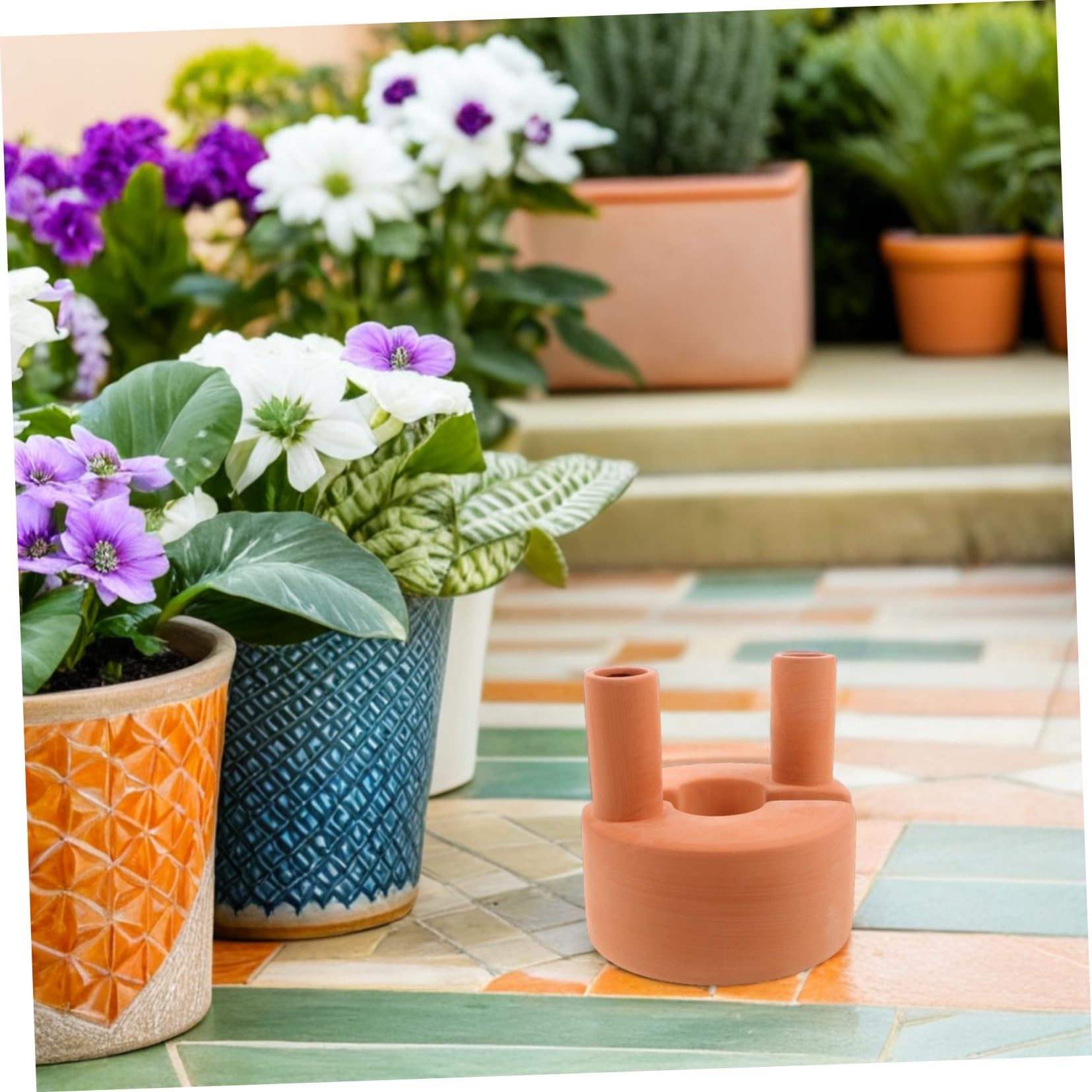 Kisangel Estacas de Riego de Terracota Autorriego por Goteo Almacenamiento Prolongado de Agua Dispositivo Automático para Plantas de Interior y Exterior Adecuado para Bonsái y Jardinería