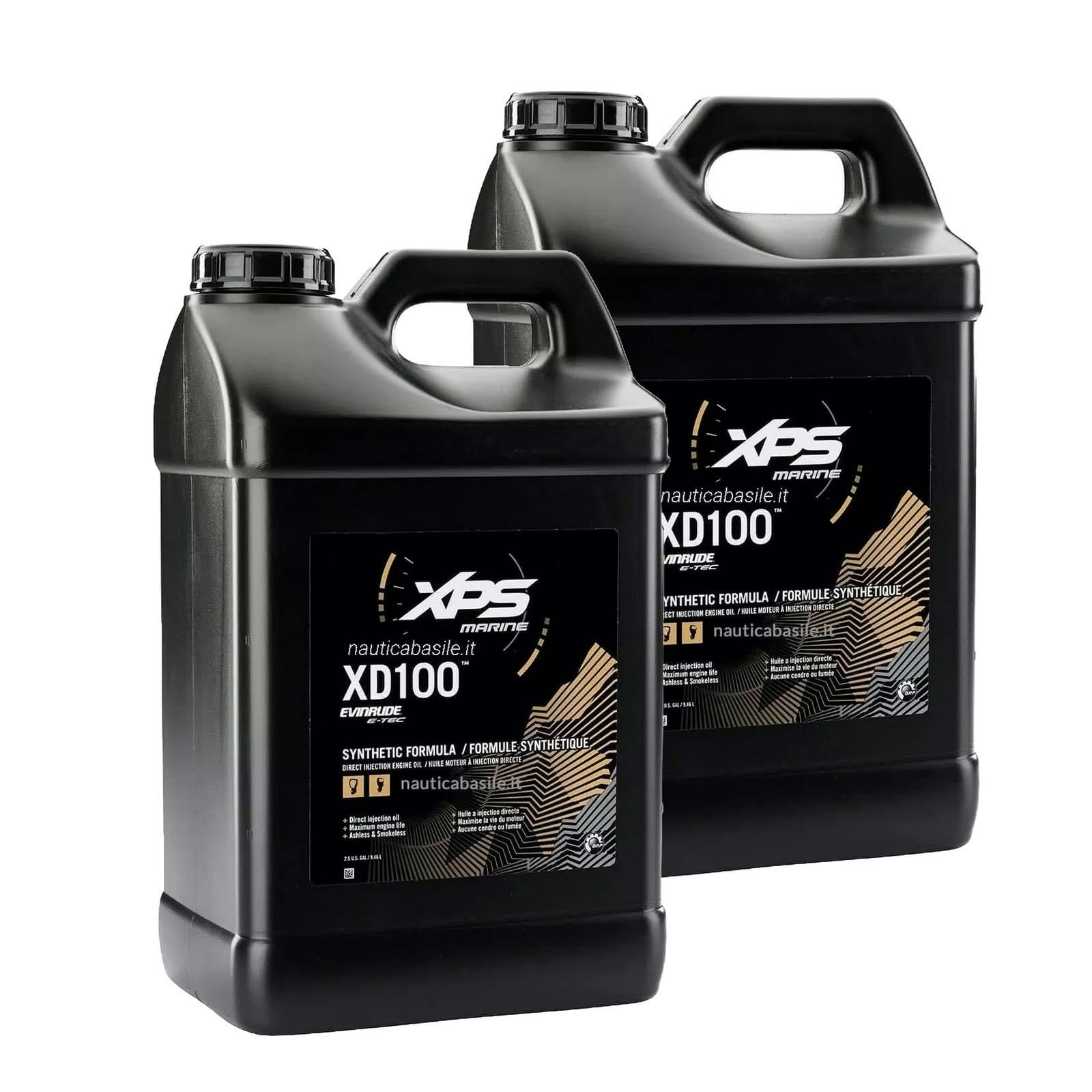 Olio XD100 per motori fuoribordo 2 tempi Evinrude ETEC G1 G2 sintetico 2,5 Gal 9,463 L