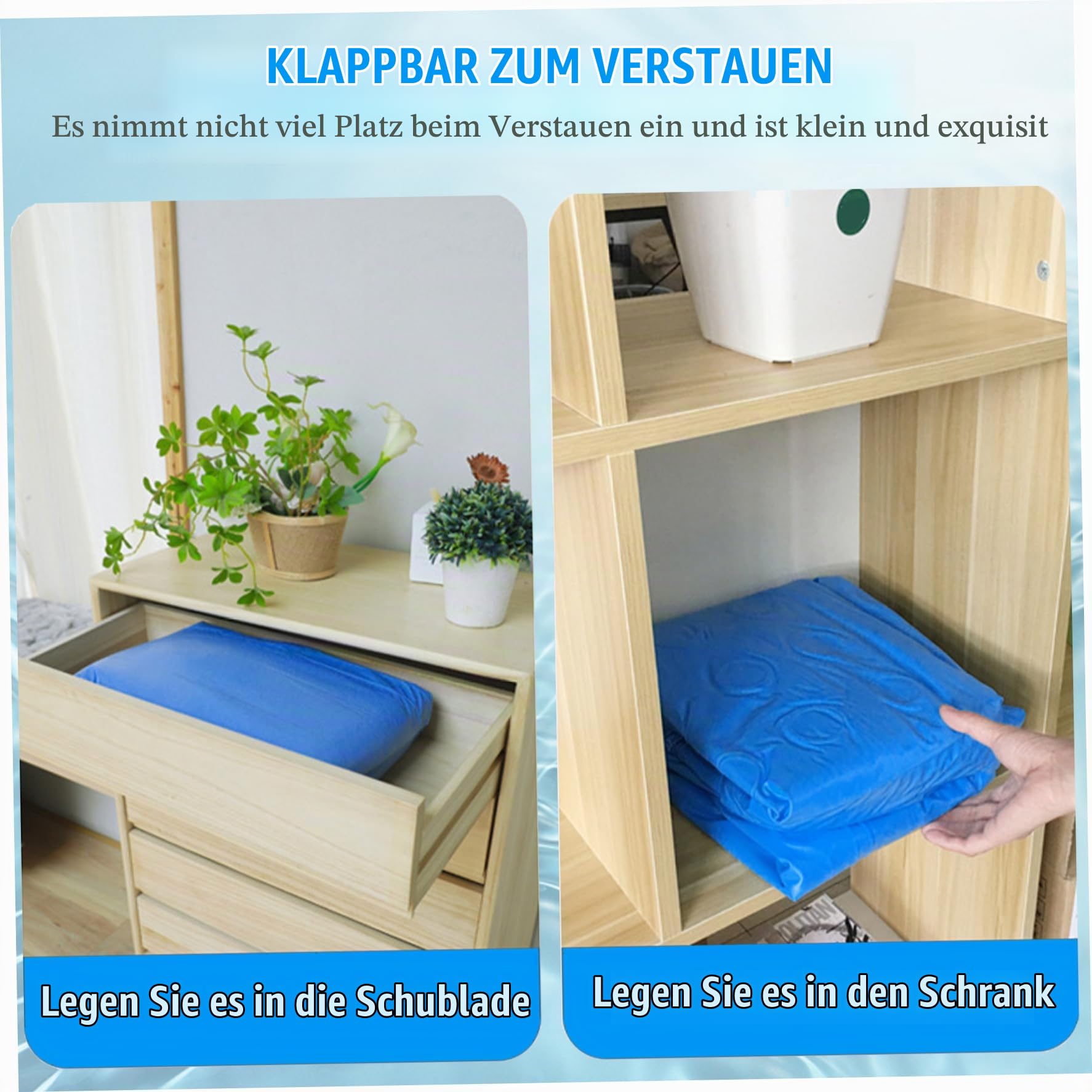 Verdickte aufblasbare PVC-Badewanne mit Wasserbechermund, bequeme faltbare aufblasbare Badewanne mit verschleißfestem Blasenboden für Erwachsene und Kinder