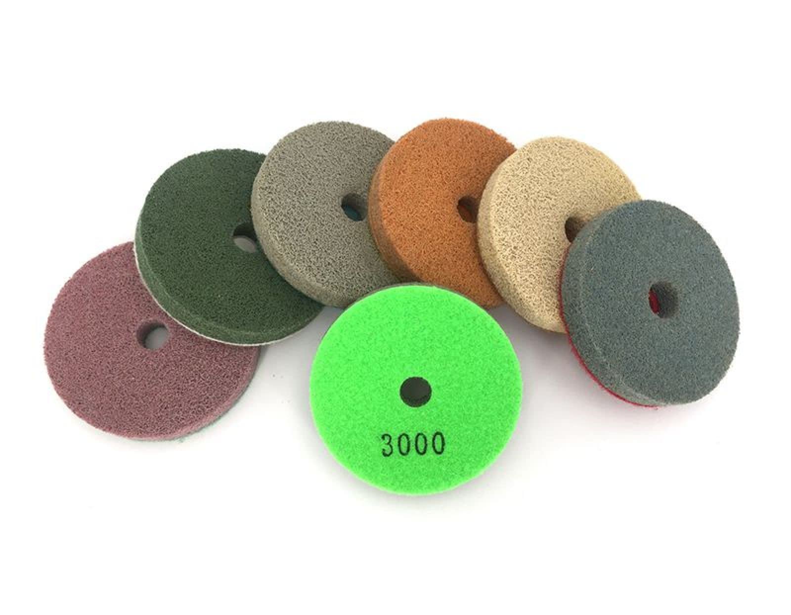 Tamponi Per Lucidatura In Spugna Da 7 Pezzi/Lotto Da 100 Mm Per Granito E Marmo Disco Abrasivo In Schiuma Per Pavimenti In Calcestruzzo Da 4 Pollici,10000