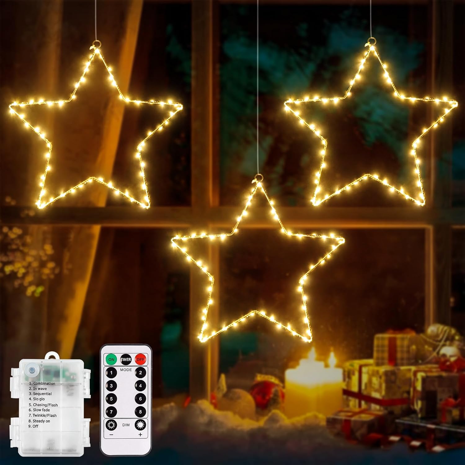 LED Weihnachtsdeko Snowy Von Star Trading, Winterlandschaft Aus Kunststoff Mit Beleuchtung Und Timer, Warmweiß, Batteriebetrieben, Länge: 30 Cm