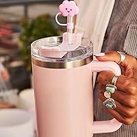 Vista 7 de 3 tapas de pajita, cubierta de popote Stanley de 0.4 pulgadas/0.394 in, cubiertas de paja Stanley reutilizables, protector de popote Stanley