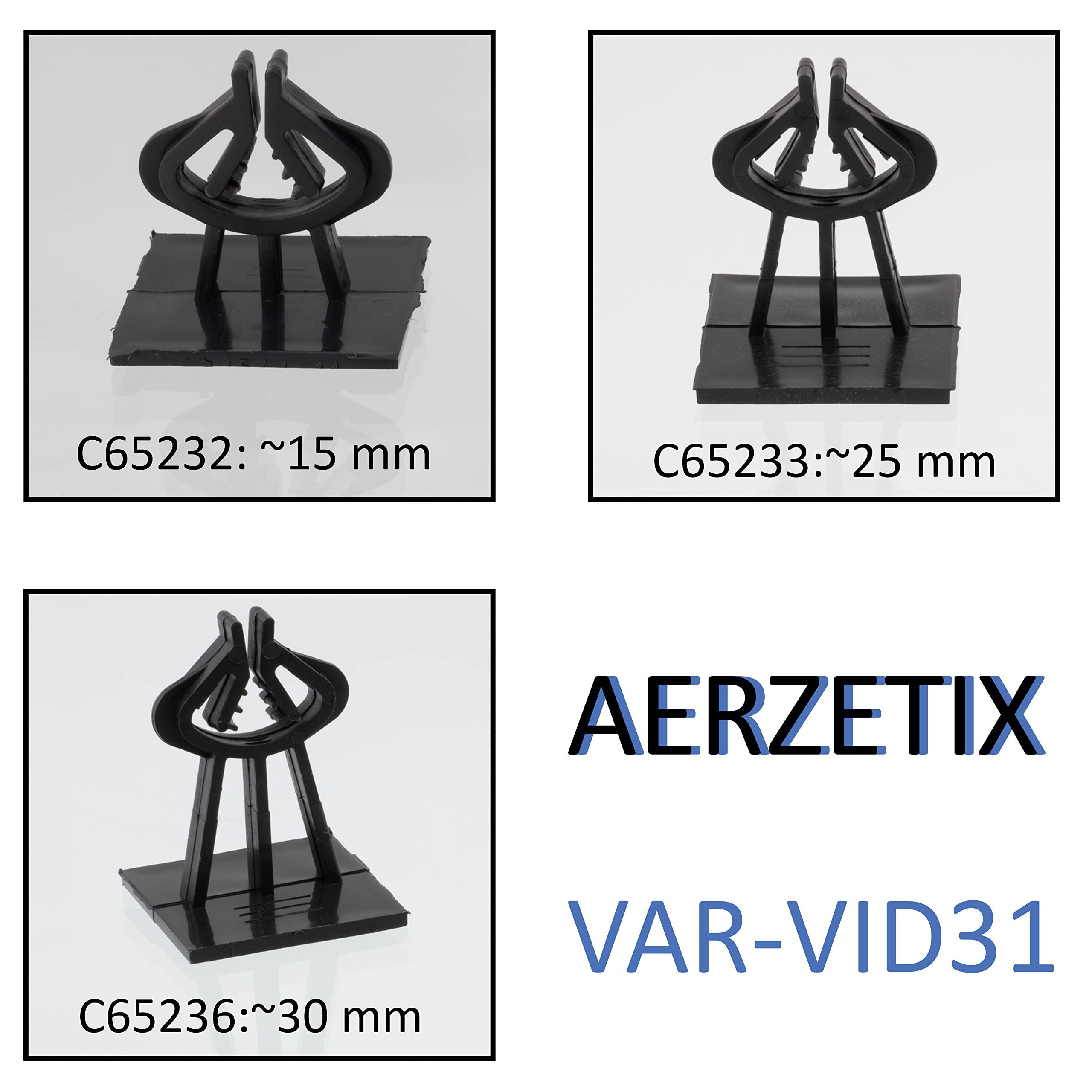 AERZETIX - C65232 - Satz von 100 Bewehrung Keilen mit basis für betonstahl von Ø4 bis Ø14-15 mm überdeckung - horizontale befestigung auf extrudiertem expandiertem polystyrol - aus kunststoff