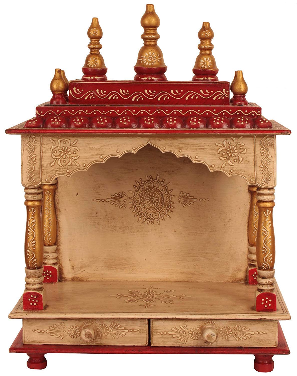 Pooja Mandir en bois : la solution pour un autel de prière compact