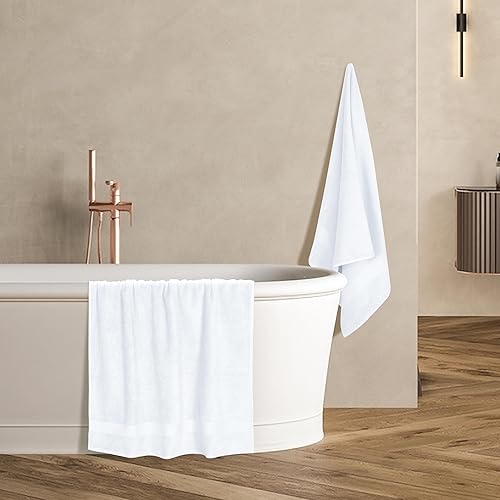 Miniatura 5 de GLAMBURG - Juego de 4 toallas de baño de algodón premium, 100% algodón puro, ideal para uso diario, ultrasuaves y altamente absorbentes, 27 x 54