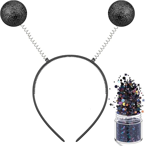 Miniatura 10 de Diadema de alienígena de Halloween con purpurina gruesa y holográfica marciana para suministros de fiesta de Halloween