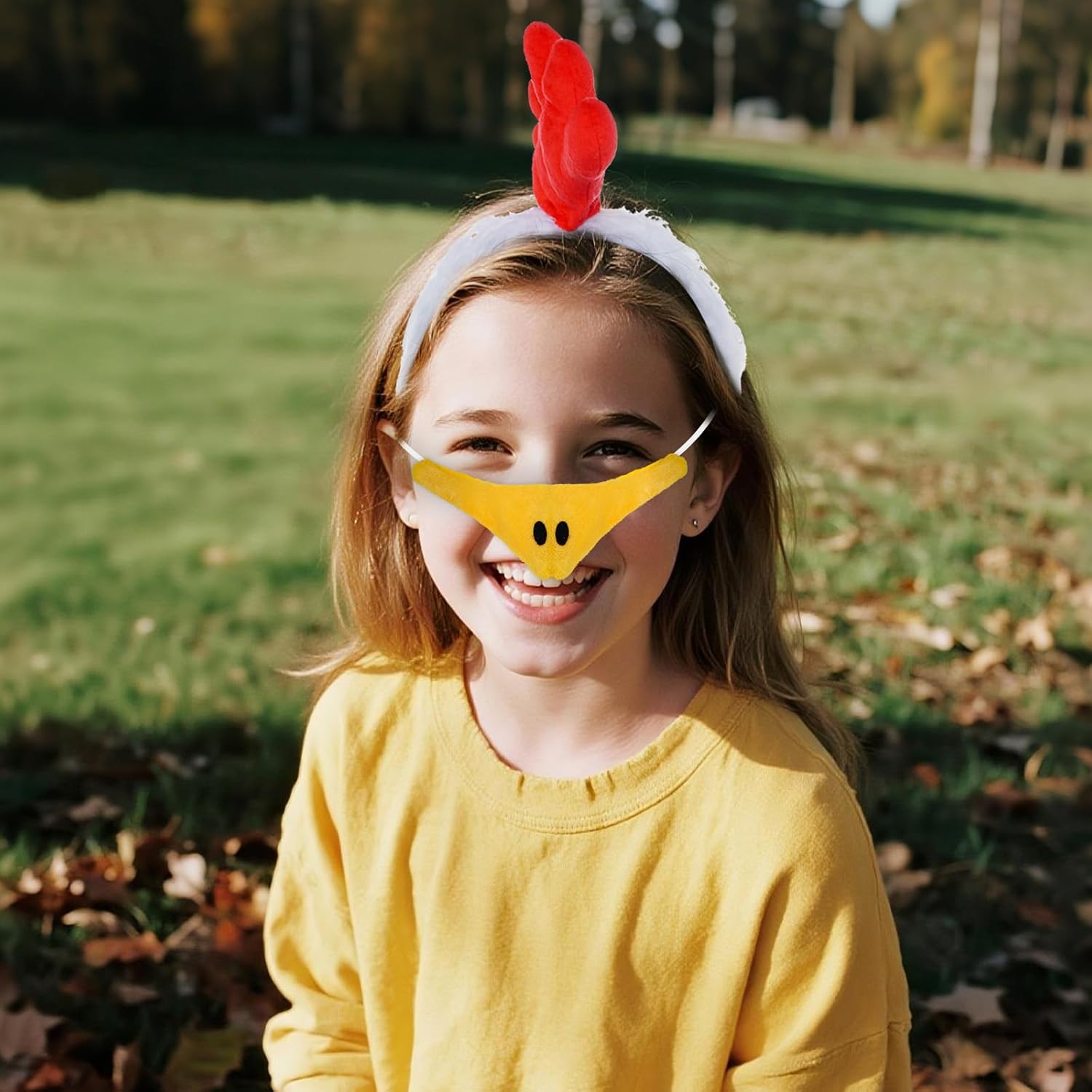 2Pcs Rooster Costume Accessories, Chicken Costume Headband and Beak Set for Adult Women Halloween Cosplay Party - Image 5