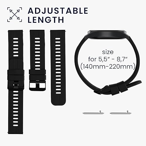 Miniatura 5 de kwmobile Correas compatibles con Huawei Watch GT 3 (1.812 pulgadas) - 2 correas de silicona de repuesto - NegroGris