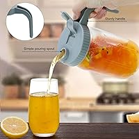 Vista 3 de Jarra con tapa de mango de boquilla de vertido, jarra de vidrio resistente a prueba de fugas de 32 onzas para té helado, limonada, té solar