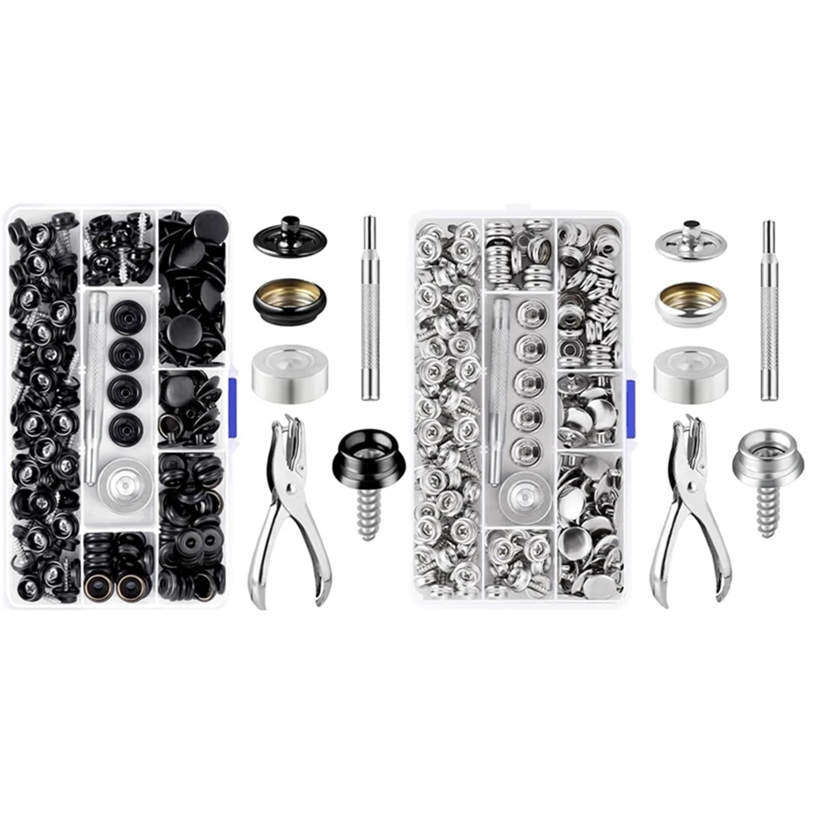 Kit de 150 cierres a presión for lona, ​​2 herramientas ajuste, acero inoxidable grado marino, conector 3/8 pulg., kit a for