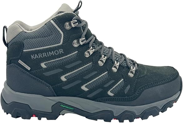Karrimor Mens Mount Mid Suede Boots Lace Up Breathable Waterproof