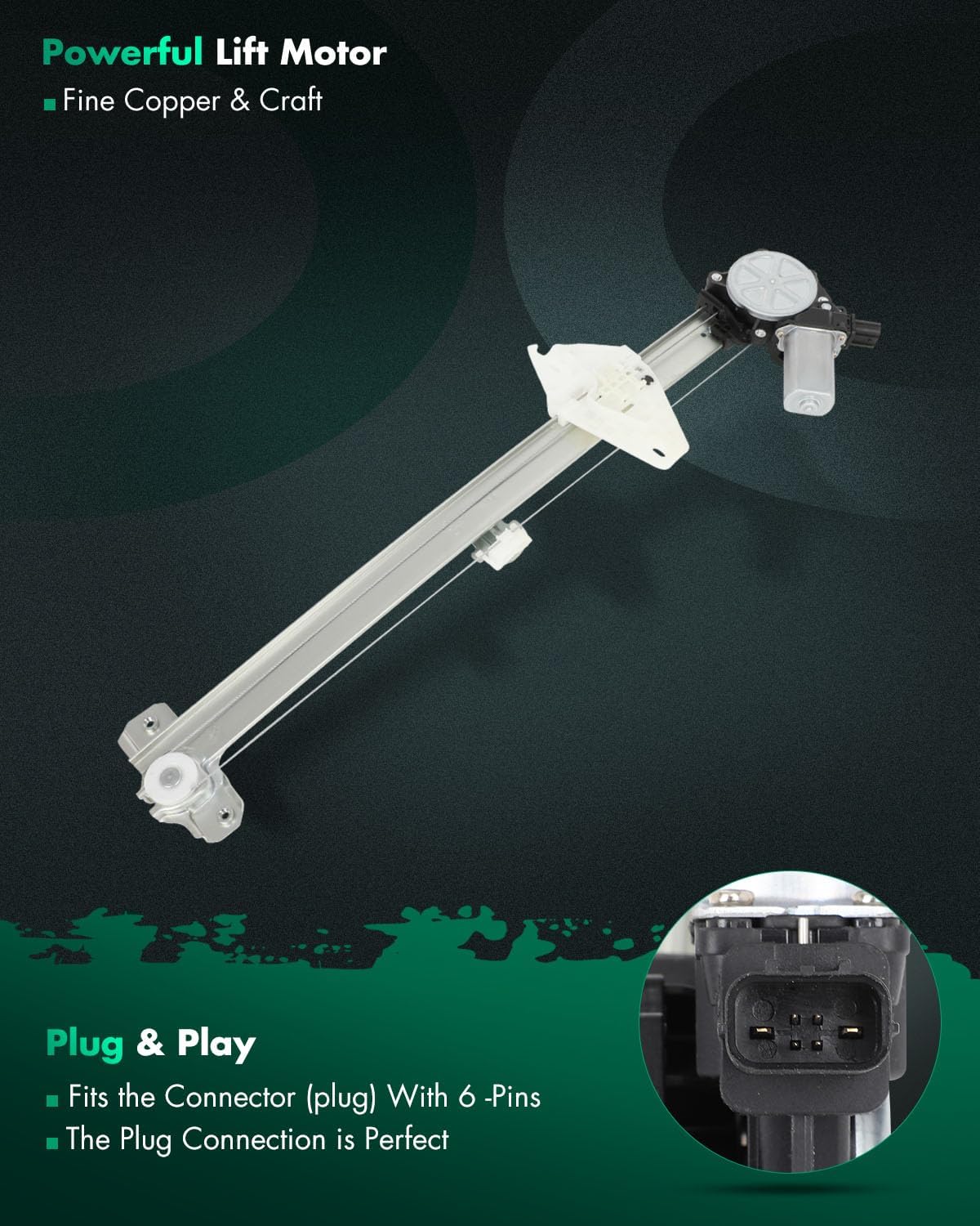 SCITOO Front Left Driver Side Power Window Regulator With Motor Replacement for 2009-2015 for Honda Pilot