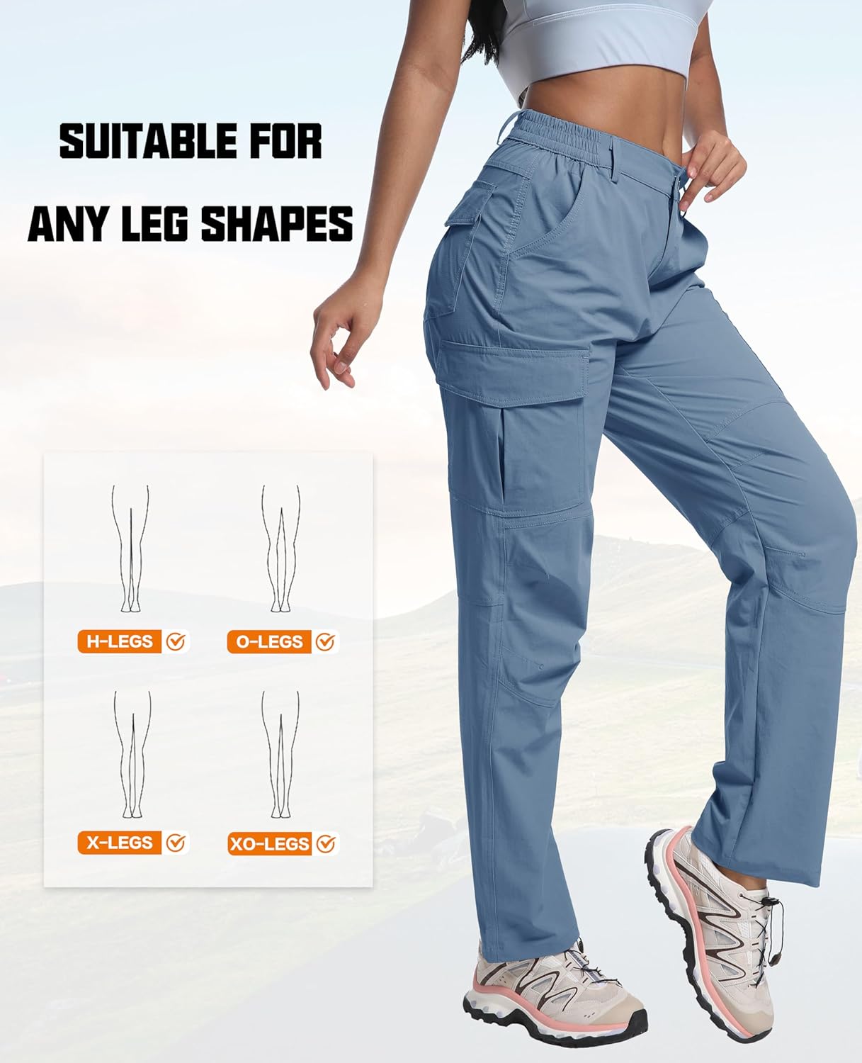 WENRONSTA Women's Hiking Cargo Pants Lightweight Quick Dry Waterproof UPF 50+ Camping Fishing Travel Outdoor Work Pants - Image 4