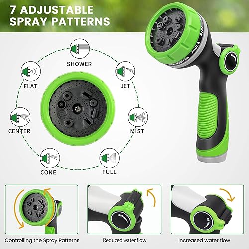Miniatura 4 de Manguera de jardín expandible de 2.5 pies, manguera de agua de 25 pies con 7 funciones de boquilla de pulverización, tubo de agua con accesorios de