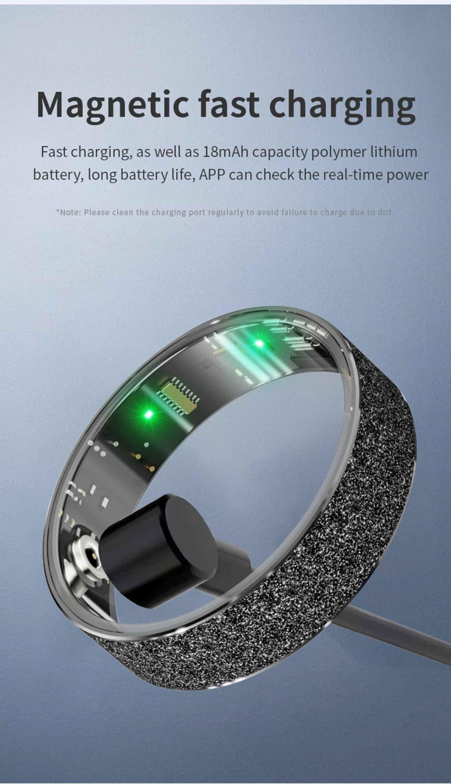Anillo inteligente de salud y fitness, para hombres y mujeres, anillo inteligente para dormir con frecuencia cardíaca para iPhone 17, 16, 15, 14, 13 Pro Max, Samsung Galaxy A55, 54, 35, 34