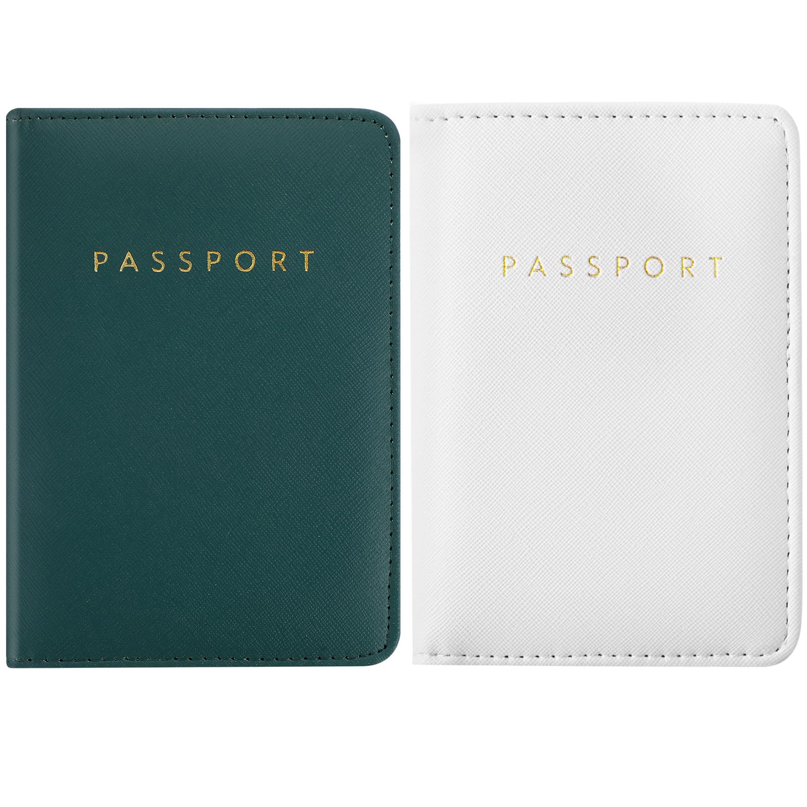 2 Pcs Passport Cover Holder for Travel Waterproof Leather Passport Wallet Case Book Travel Cruise Essentials for Women Men | 2 Pieces, Bridal, Holder,