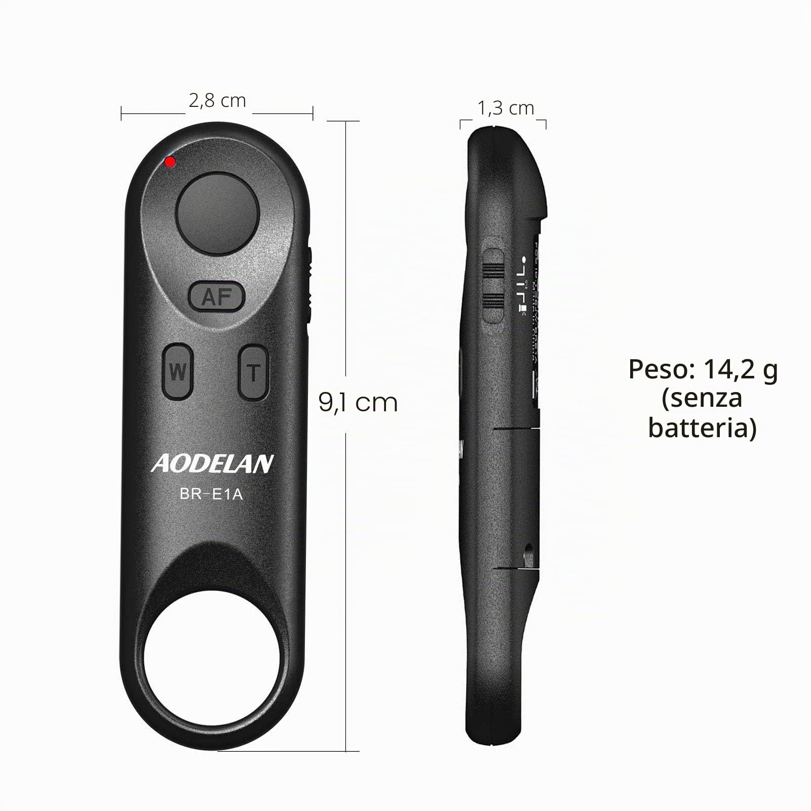 AODELAN Telecomando wireless BR-E1A per Canon EOR RP, EOS R, R5, R6, M50, 6D Mark II, 77D, 850D, 800D, 200D, 250D, 90D, PowerShot SX70 HS, G7 X Mark III, G5 X Mark II