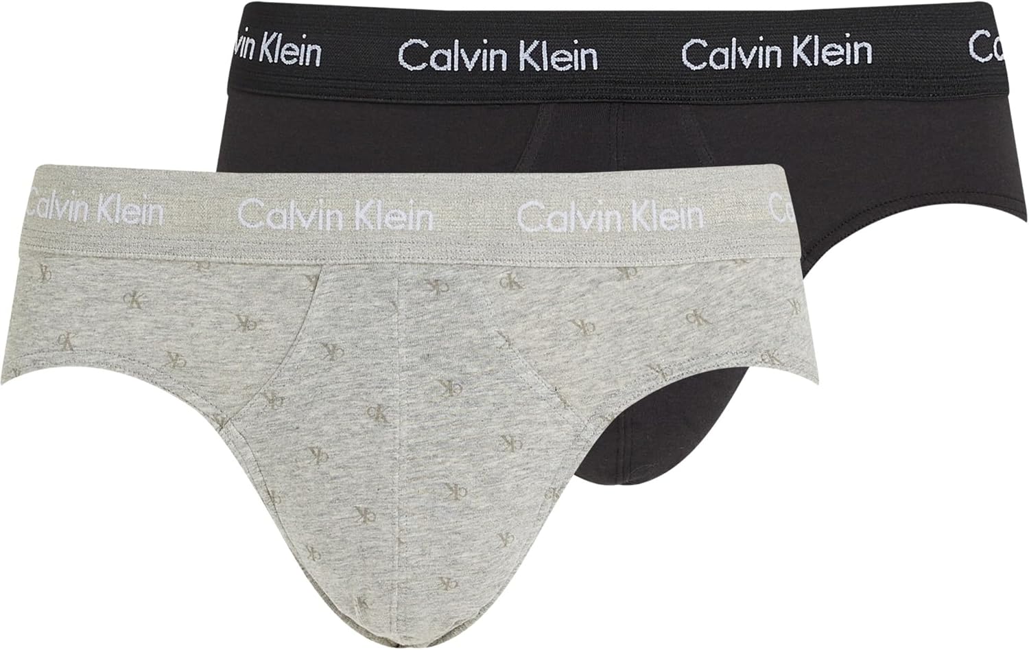Calvin Klein Uomo Slip Hipster Confezione da 3 Cotone Elasticizzato M Multicolore (Blk, Diamond Logo_gr Heath, N Stone) - Immagine 1