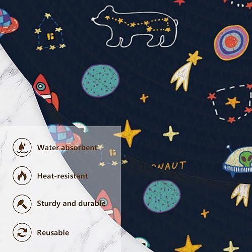 Miniatura 3 de 3 Pcs Heat Proof Trivet for Hot Pots and Pans 15in Cotton Thread Weave Heat Resistant Hot Pad for Cooking Pot Kitchen Pot Protector Stars Planets