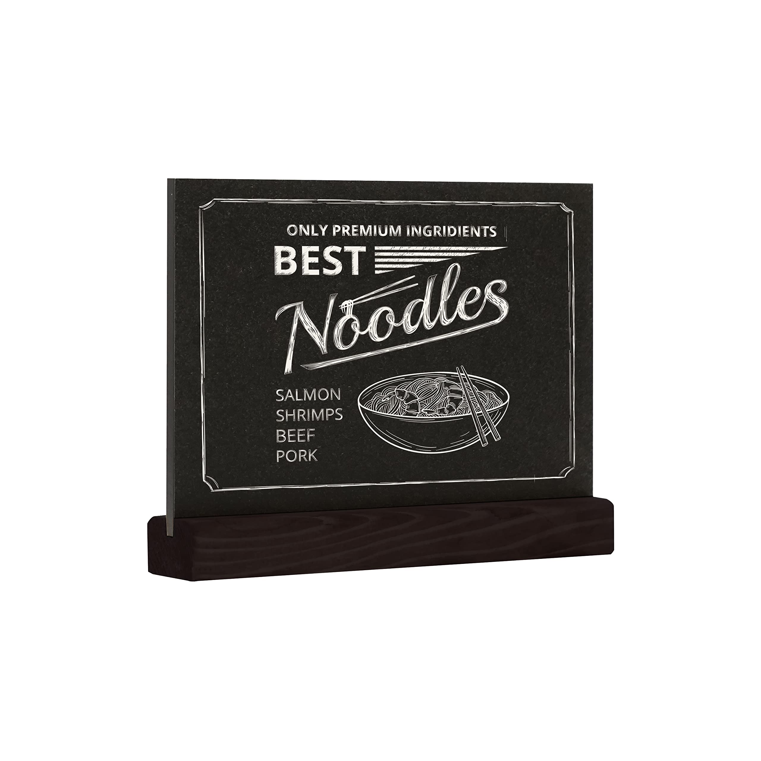 EUROPEL Chalkboard Sign Desktop A5 Portrait, Pine Wood Base with Matt Black Finish, Double Sided, for Water Based Marker, for Restaurant, Hotel, Conference, Festivals, Food Truck, Counter