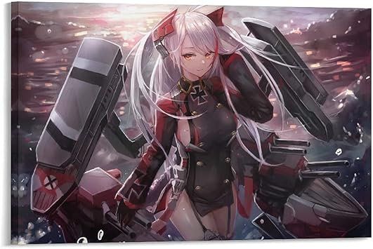 Amazon ゲームとアニメアズールレーン プリンツ オイゲン 5キャンバスポスター寝室の装飾スポーツ風景オフィスルームの装飾ギフトキャンバスポスター壁アートの装飾リビングルームの寝室の装飾のための絵画の印刷 08x12inch x30cm ウォールステッカー オンライン通販