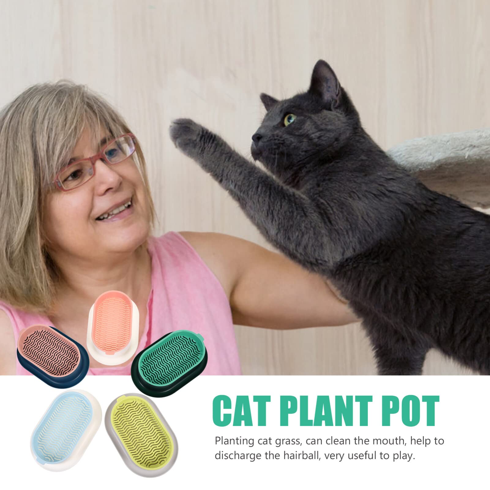 Happyyami 5pezzi Fioriera Per Di Gatto Creativa Da Contenitore Idroponico Leggera e Durevole Vassoio Per Coltivazione Senza Per Interni e Uso Domestico