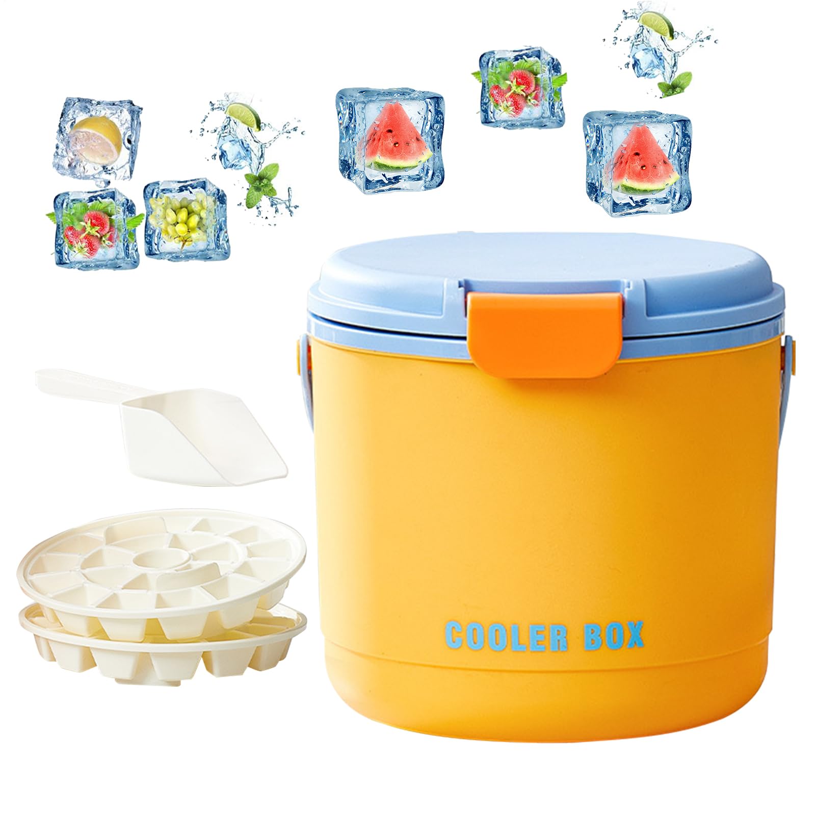 Bucket Ice - Cooler isolato con coperchio | Bottiglie di birra Chiller bucket | Accessorio refrigerante | Camping Beverage Refeshner | Bere accessori più freddi per picnic, barbecue all'aperto