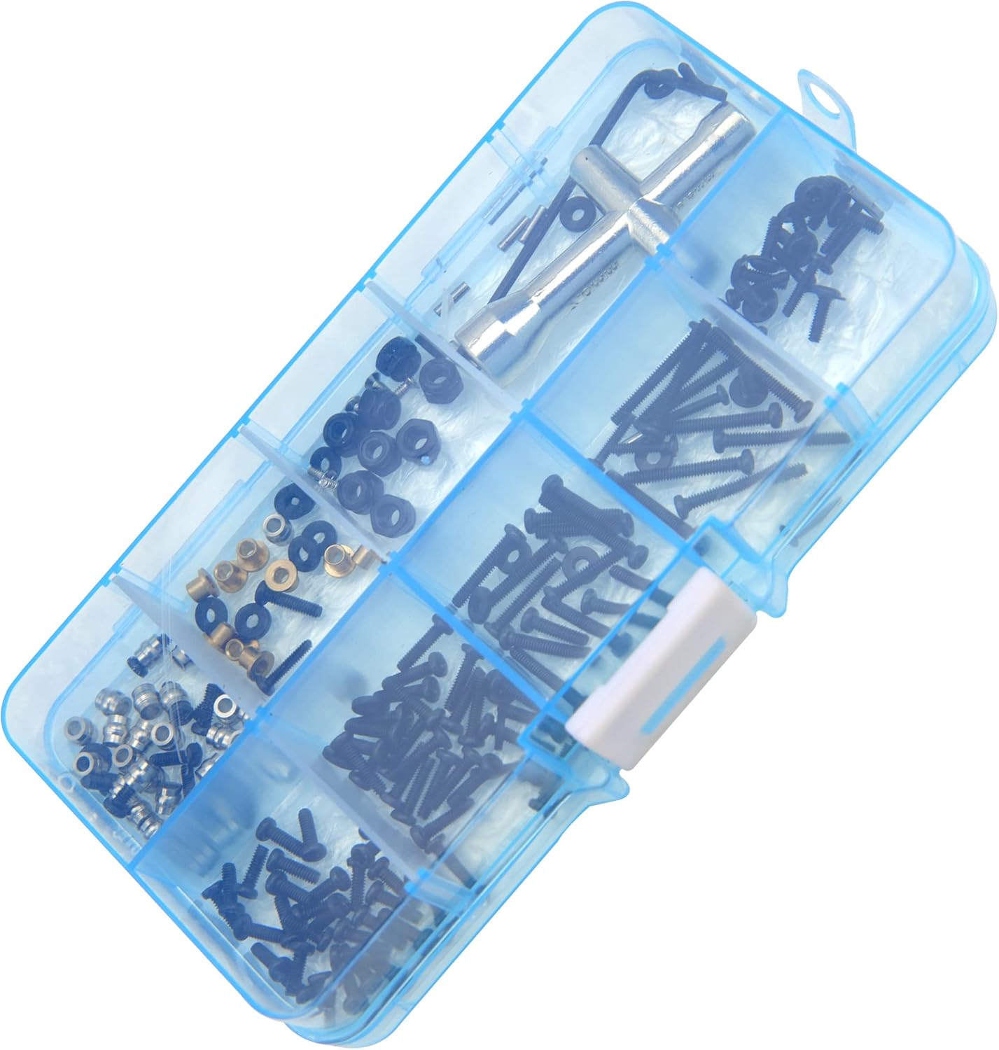 193Pcs ShareGoo Universal M1.6 M2 RC Screw Kit Screws Assortment Set Fastener Wrench Repair Tools Compatible with FMS 1/18 1/24 Series FCX24 Adventurer Chitu RC Car