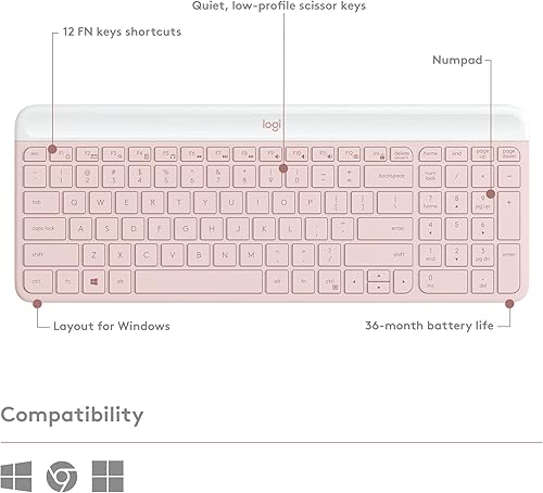 Miniatura 6 de Logitech MK470 - Combo de teclado y mouse inalámbricos delgados, diseño compacto moderno, ultra silencioso, receptor USB de 2.4 GHz, conectividad