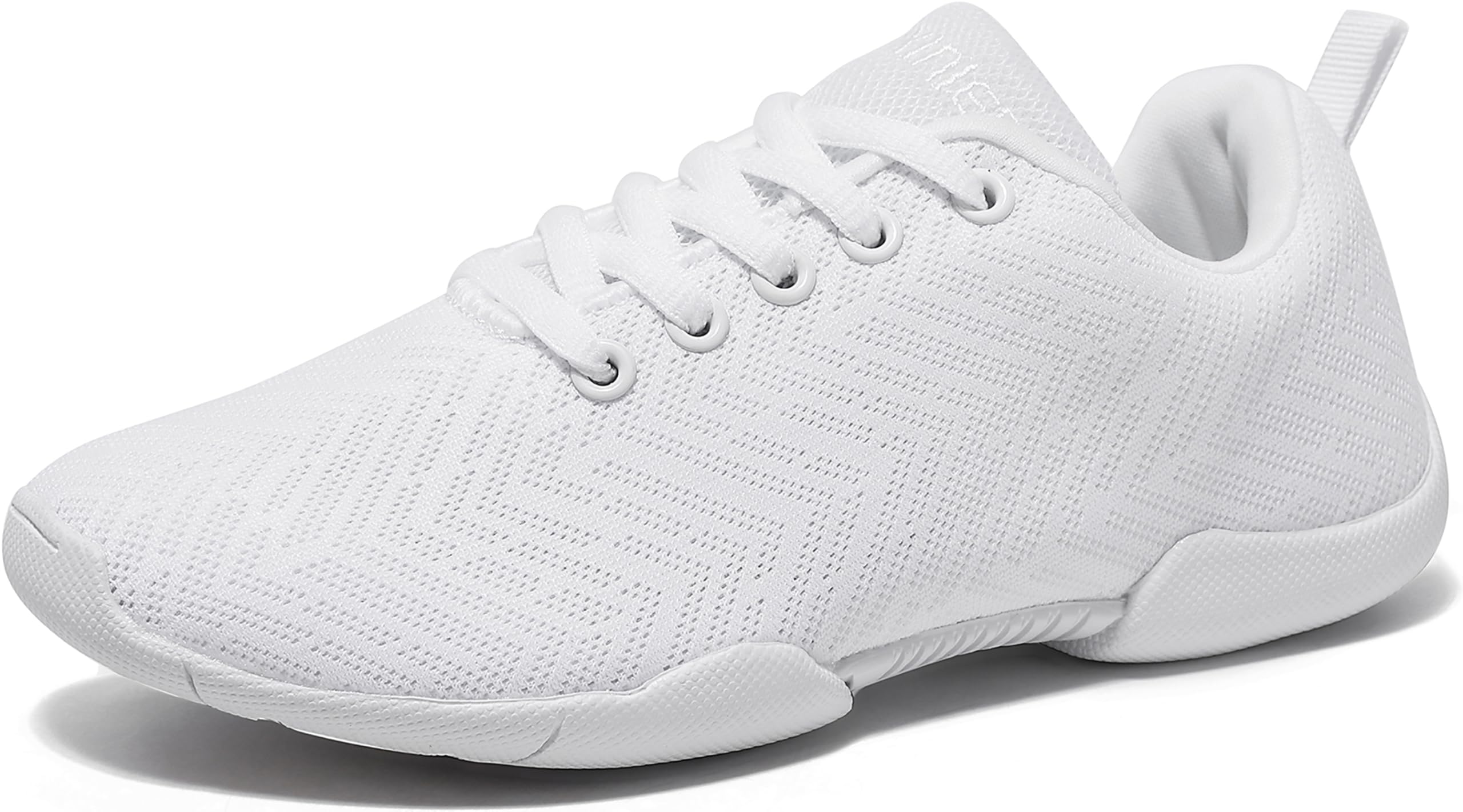 BAXINIER Girls White Cheerleading Shoes Breathable Youth Cheer Competition Sneakers Athletic Training Dance Tennis Walking Shoes
