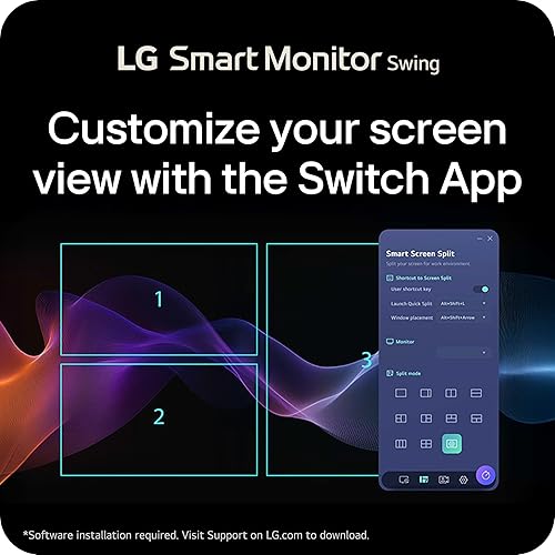 Miniatura 18 de LG Smart Monitor Swing 32U889SA-W 32 pulgadas 4K UHD (3840x2160) IPS pantalla táctil sobre una base con ruedas totalmente ajustable HDR10, webOS,