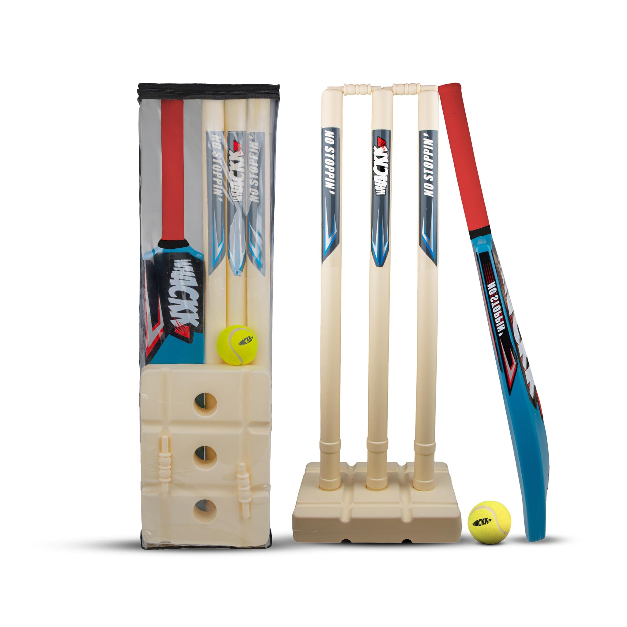 Whackk Complete Cricket Set, Cricket Kit Combo, l Cricket Bat (30'' x 3.9'') with 3 Stumps Wicket Set and 1 Tennis Ball,Size-5 Bat-image-24
