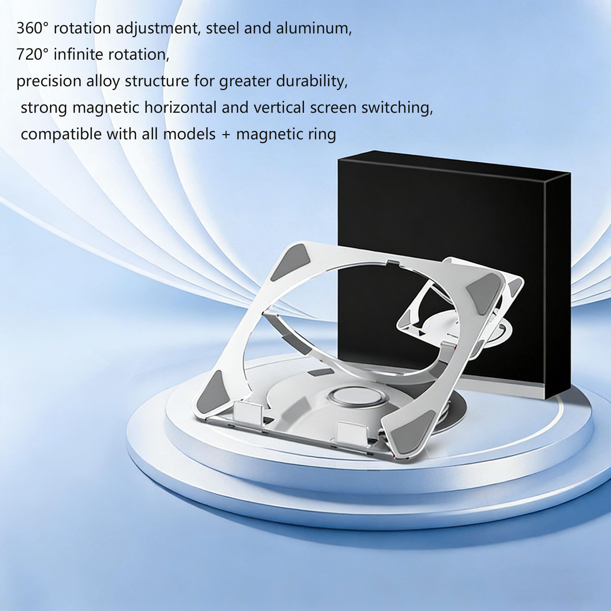 Supporto per Laptop Sottile e Pieghevole in Alluminio per Notebook da 13 a 17 Pollici con 5 Supporti per Laptop ergonomici Regolabili e con Rotazione a 360°