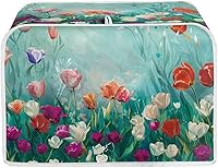 Vista 18 de JEOCODY Cubiertas para horno tostador, funda extragrande para hacer pan de flores azules, se adapta a la mayoría de tostadoras estándar de 2