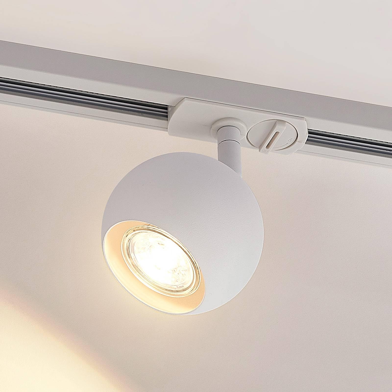 Lindby Luminaire sur rail électrique Linaro à intensité variable (Moderne) en Blanc Métal e. a. pour Couloir (1 lampe,à GU10), Rail 1 phase projecteur