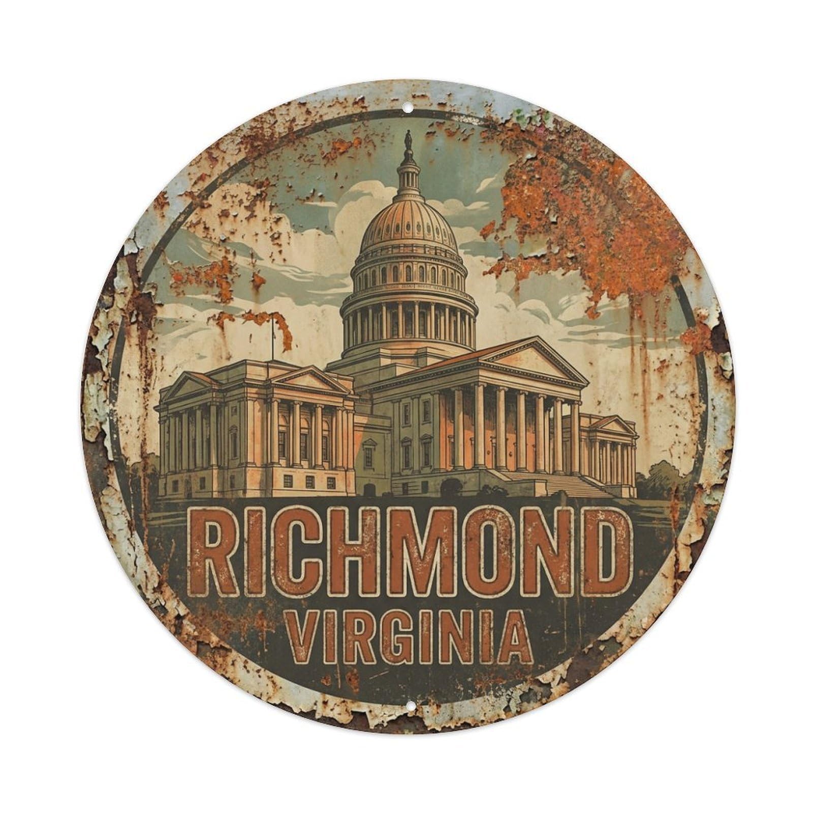 Tgrcjimh Style Metal Tin Sign Retro Travel Usa Richmond