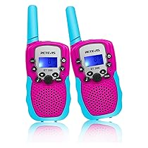 Retevis RT388 Giocattolo per 4-12 Anni, Walkie Talkie Bambini con 8CH Torcia LCD Retroilluminata Campeggio, Natale Regali di Compleanno per Ragazzi Ragazze Giochi, Famiglia (Blu-rosa, 1 Paio)