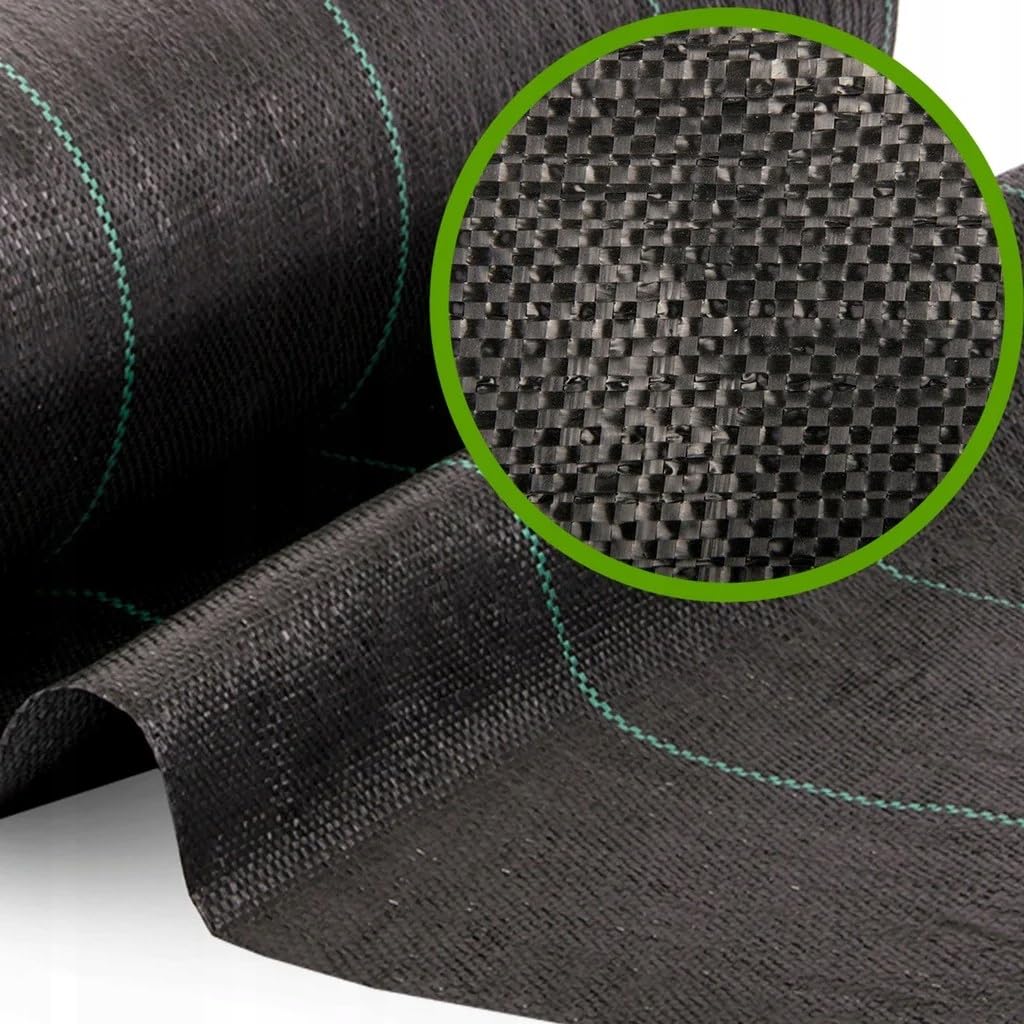 eGarden Agrotkanina - Włóknina przeciw chwastom, folia ogrodowa 90 g/m² – przepuszczająca wodę, odporna na promieniowanie UV tkanina do skutecznego zwalczania chwastów (1,6 x 100 M - 160m2)