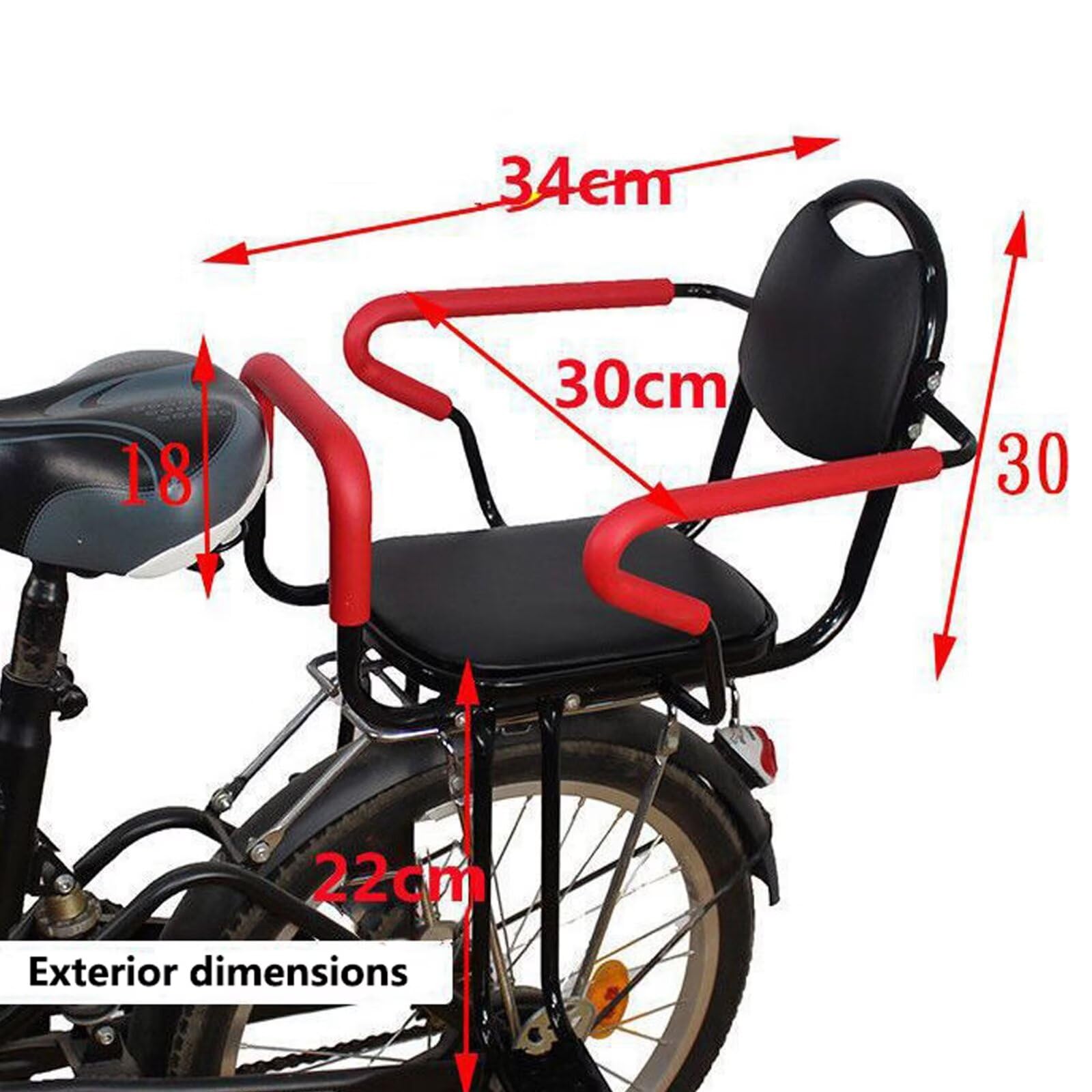 Seggiolino Posteriore Per Bici Elettrica E Mountain Bike - Per Bambini 2-8 Anni, Con Pedali Rimovibili