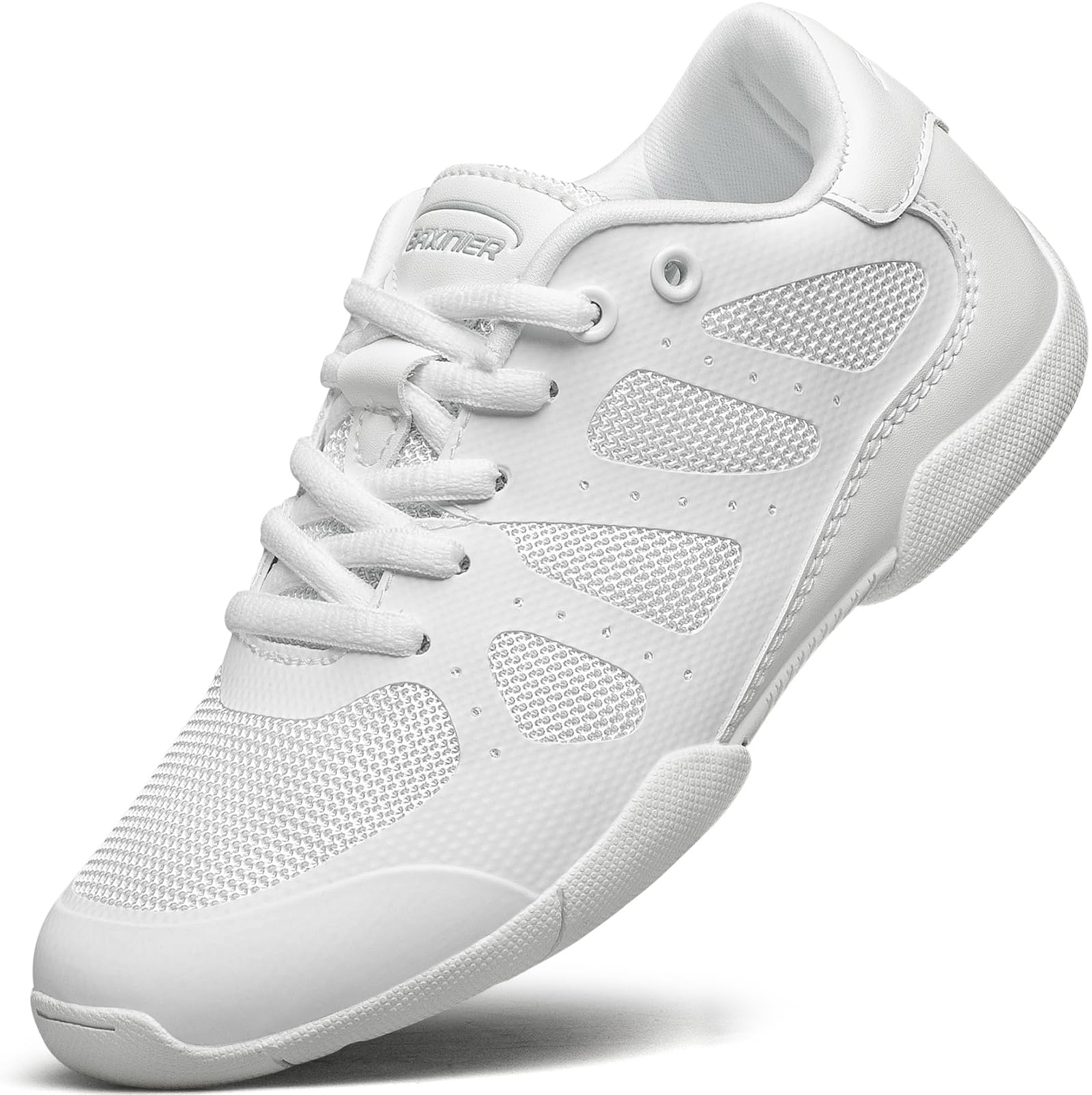 BAXINIER Girls Cheer Shoes White Cheerleading Dance Sneakers Kids Athletic Training Tennis Youth Competition Shoes