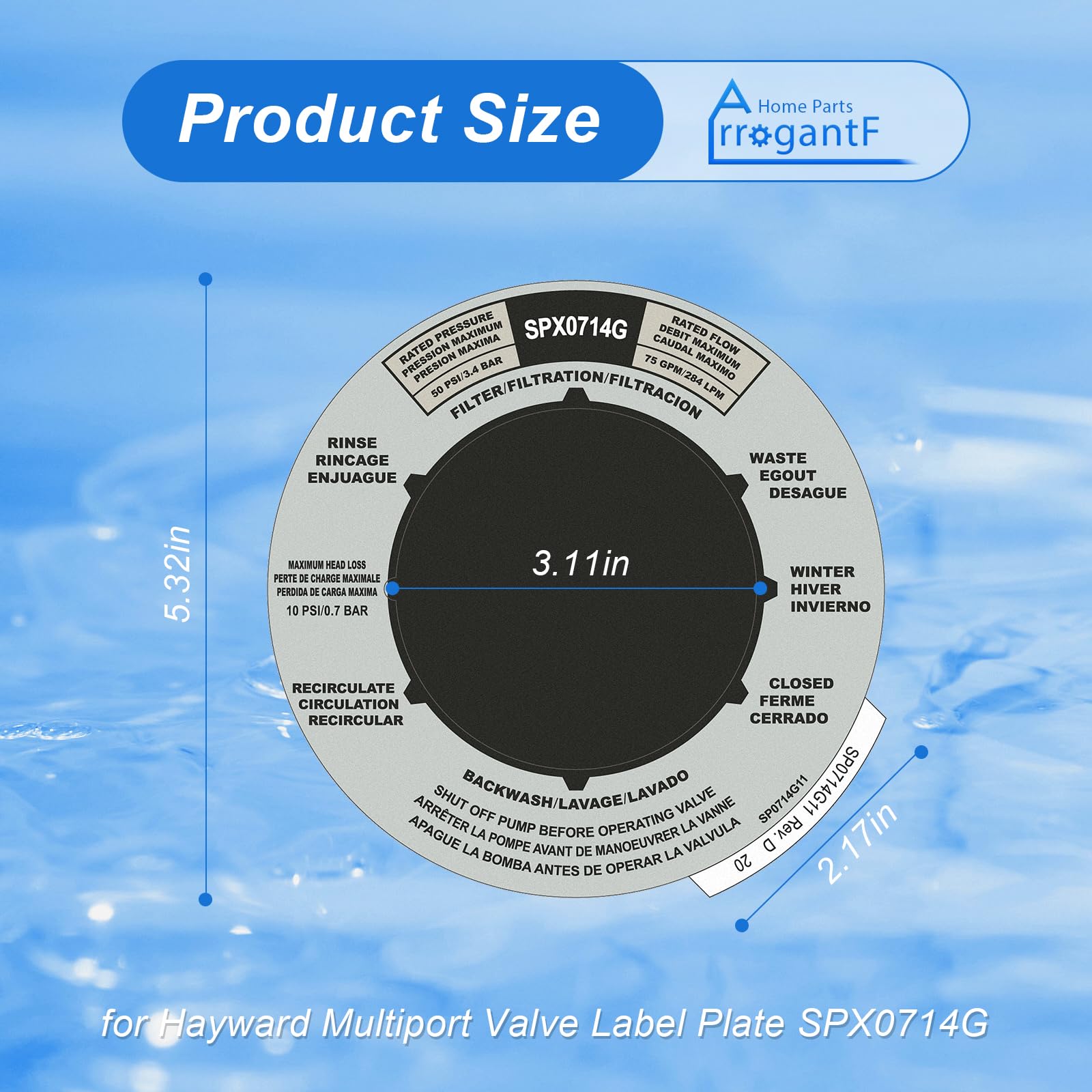 Amazon.com: ArrogantF SPX0714G Label Sticker for Hayward Multiport