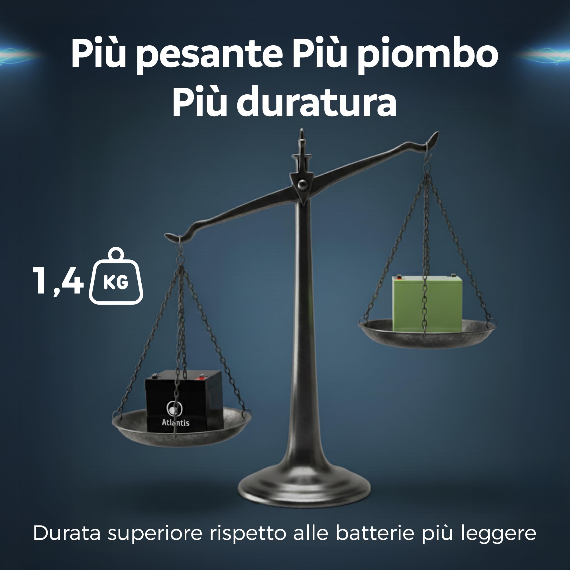 Atlantis batteria piombo 12V 4,5Ah ermetica VRLA per UPS Videosorveglianza allarme