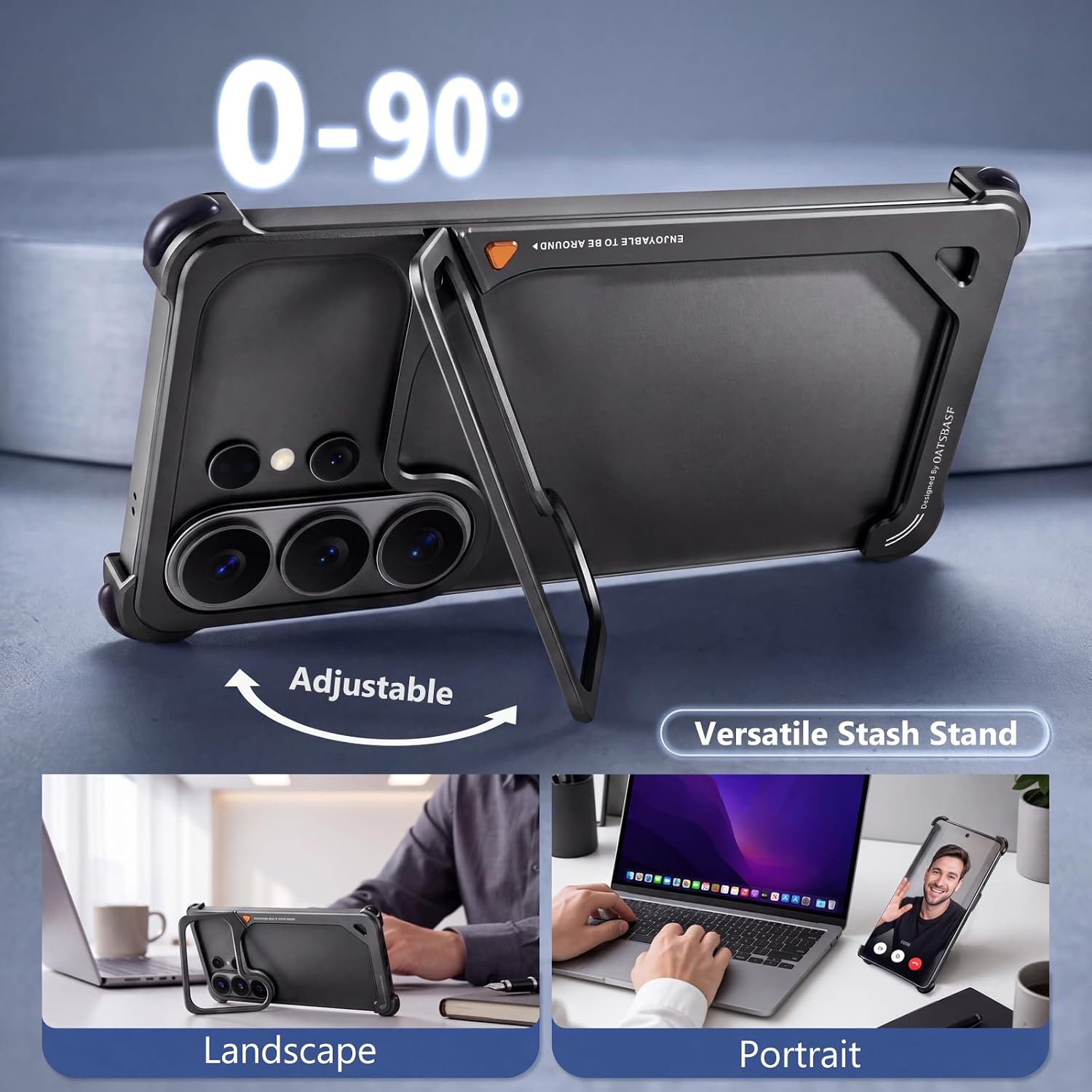 OATSBASF 9 Case for Samsung Galaxy S26 Ultra Bumper Case Metal, Aluminum Frame Slim Fit No Back Design, Compatible with MagSafe, Shockproof Minimalist Frameless Phone Case (Black)