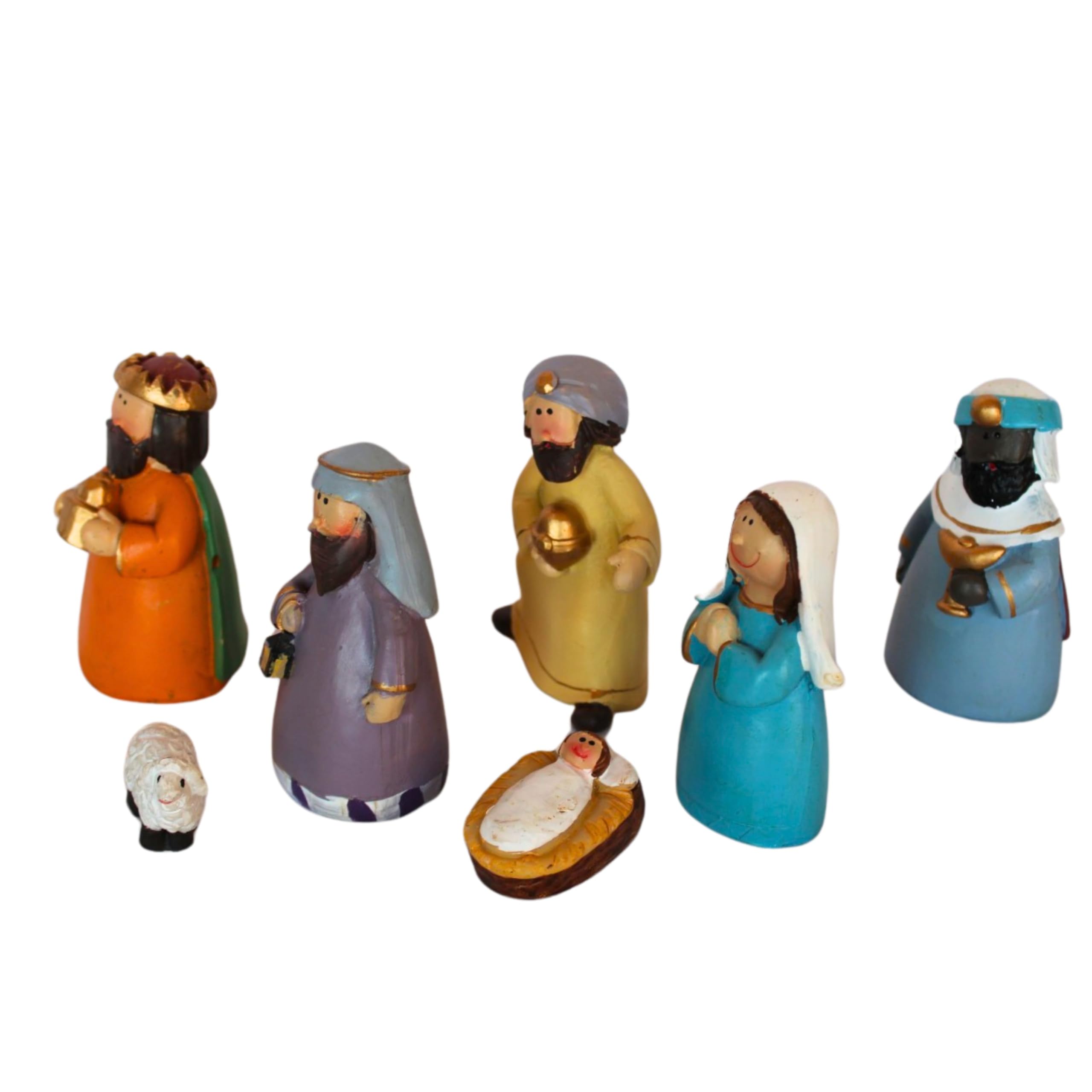 BEST&FREE Belen Navidad Infantil Completo con 7 Figuras Belen Navidad 9cm. Portal De Belen Infantil para Belenes De Navidad. Completa Tu Portal De Belen con Las Figuritas De Belén Infantil.