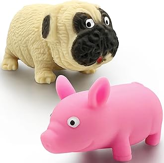 ZTATUSplash Pig & Dog Squishy Fidget Toys for Kids (2PCS) Sensory Stretchy Toys Squishy Stress Balls for Adults, Stress Relief Toy Party Favors Squeeze Ball, Classroom Rewards, Easter Basket Stuffers