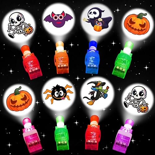 36PCS Halloween Party Favors for Kids,Halloween LED Light Up Finger