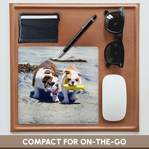 Miniatura 4 de 3dRose LLC - Alfombrilla de mouse con patrón de paseo de Bulldog Inglés de 8 x 8 x 0.25 pulgadas (mp_46505_1)