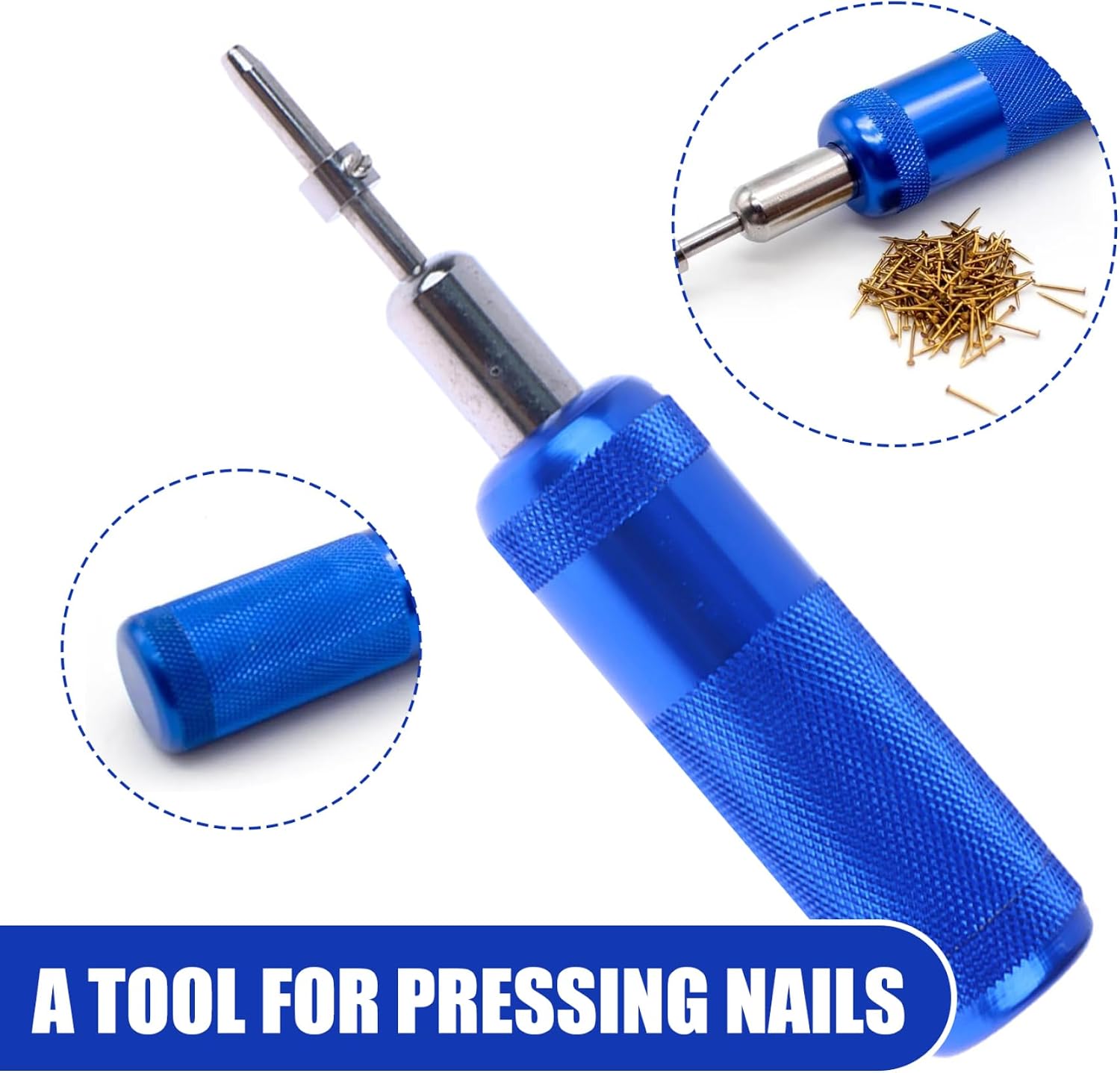 Pin Nailer with Small Nails 5.1 Inch Metal Nail Setter Pin Pusher with Non Slip Handle Model Ship Building Tools image 5