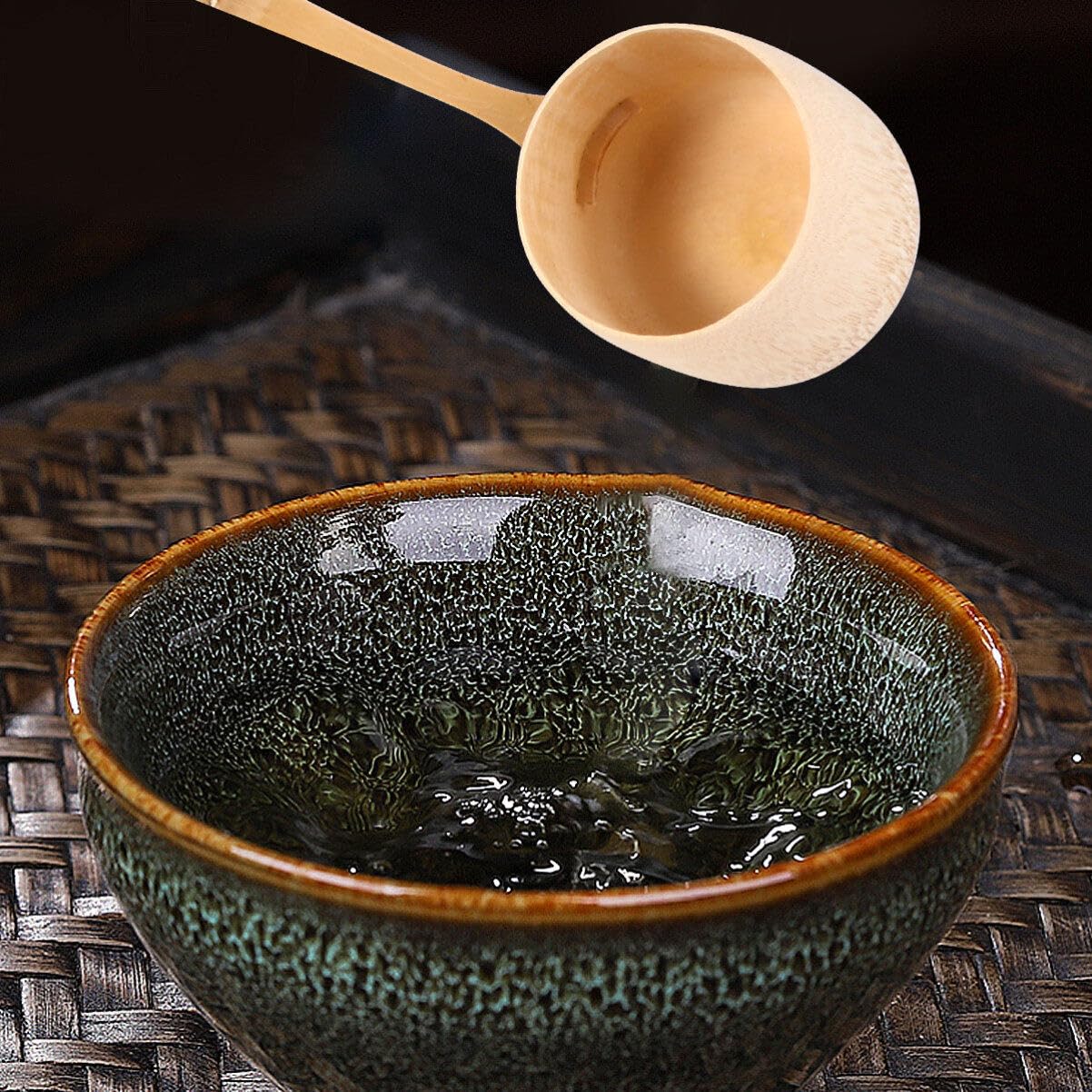 Natürliche Hishaku Wasserkelle aus Bambus, japanische Wasserkelle handgefertigt, langer Griff, Wasser-Bailer, Dipper, Garten-Teelöffel für Küche, Wasserkelle mit langem Griff, Wasserschaufel (braun)